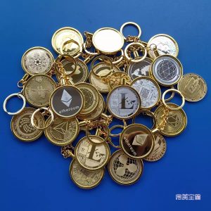 Cryptocurrency commemorative coins-Bitcoin Keychain Ethereum Keychain Detachable keychain Gold coin ornament-Exquisite gift giving