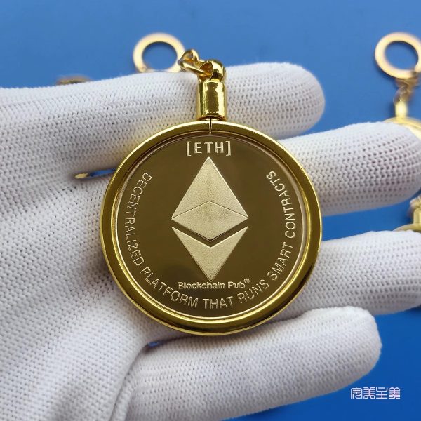 Cryptocurrency commemorative coins-Bitcoin Keychain Ethereum Keychain Detachable keychain Gold coin ornament-Exquisite gift giving - Image 15