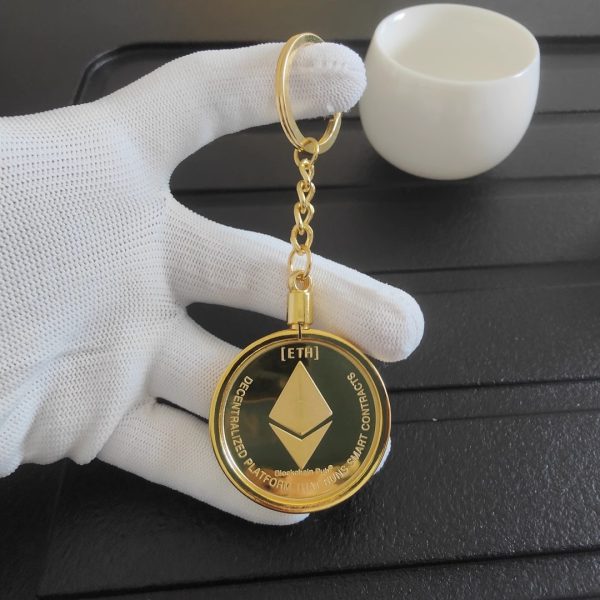 Cryptocurrency commemorative coins-Bitcoin Keychain Ethereum Keychain Detachable keychain Gold coin ornament-Exquisite gift giving - Image 4