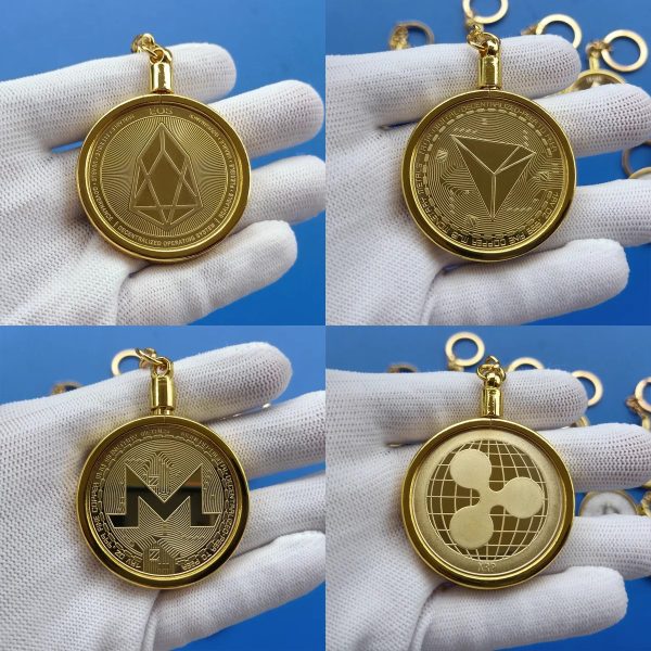 Cryptocurrency commemorative coins-Bitcoin Keychain Ethereum Keychain Detachable keychain Gold coin ornament-Exquisite gift giving - Image 10