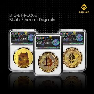 Cryptocurrency commemorative coins Bitcoin Commemorative Coin Ethereum Dogecoin Gold commemorative crypto coins Gift Collection
