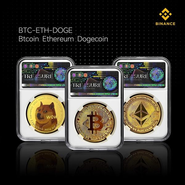Cryptocurrency commemorative coins Bitcoin Commemorative Coin Ethereum Dogecoin Gold commemorative crypto coins Gift Collection